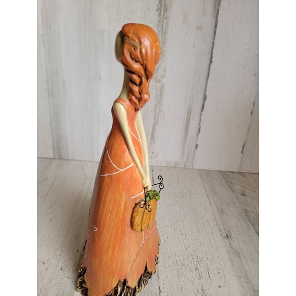 Orange spider web witch pumpkin unique Halloween home decor - Picture 5 of 10